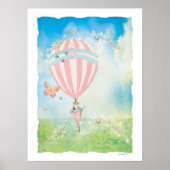 Pink Paris Waterverf D'Aire Ballon Poster (Voorkant)