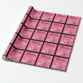 Pink Paris Wrapping Paper  Cadeaupapier (Uitgerold)