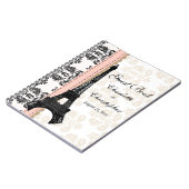 Pink Parisian Eiffel Tower Weddenschap Boek Notitieboek (Linkerzijde)