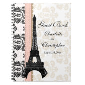 Pink Parisian Eiffel Tower Weddenschap Boek Notitieboek (Voorkant)