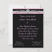 Pink Parisian Eiffel Tower Wedding Invitations Kaart (Achterkant)