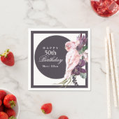 Pink Parrot Boho Botanical 50th Birthday Servet (Insitu)