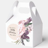 Pink Parrot Boho Tropical 50th Birthday Party Bedankdoosjes (Voorkant)