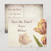 Pink Parrot Tulip Save the Date Briefkaart (Voorkant / Achterkant)