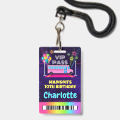Pink Party Bus VIP Pass Lanyard Badge (Voorzijde met lanyard)