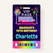 Pink Party Bus VIP Pass Lanyard Badge (Voorkant)