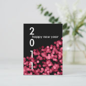 Pink Party Lights Nieuwjaar Custom Briefkaart (Staand voorkant)