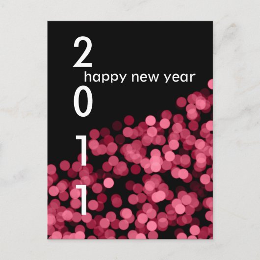 Pink Party Lights Nieuwjaar Custom Briefkaart (Voorkant)