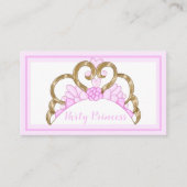 Pink Party Princess Visitekaartjes (Voorkant)