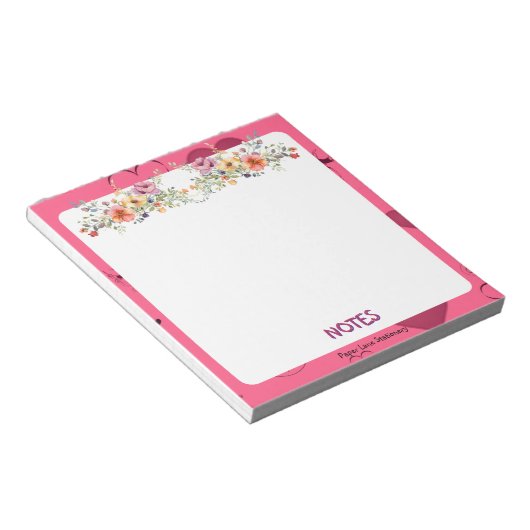 Pink Passion Heart Notitieblok (Schuin)