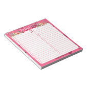 Pink Passion Heart To Do Lijst Notitieblok (Schuin)