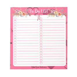 Pink Passion Heart To Do Lijst Notitieblok