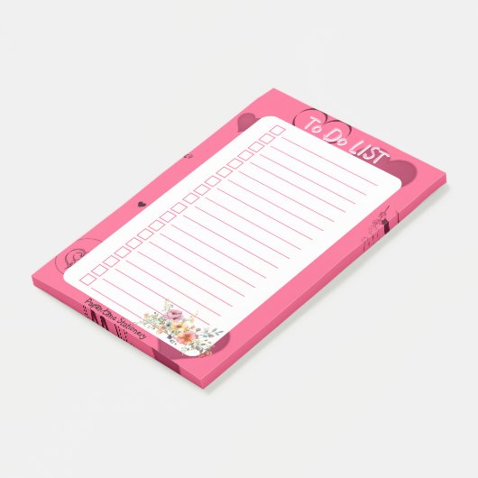 Pink Passion Heart To Do Lijst Post-it® Notes (Schuin)