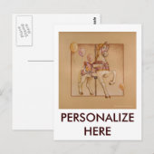 PINK PASSION PONY CARROUSEL BRIEFKAART (Voorkant / Achterkant)