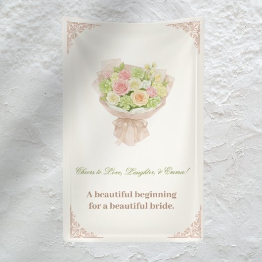 pink pastel bouquet Elegant Spandoek