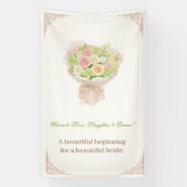 pink pastel bouquet Elegant Spandoek (Verticaal)