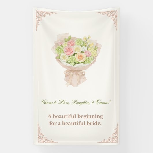 pink pastel bouquet Elegant  Spandoek (Verticaal)