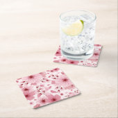 Pink Pastel Cherry Blossom Pattern Kartonnen Onderzetters (Insitu)