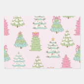 Pink Pastel Christmas Black Santa & Ballerina Inpakpapier Vel (Voorkant 3)