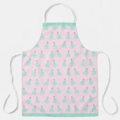 Pink Pastel Christmas Schort - Kerstboom Theme (Voorkant)
