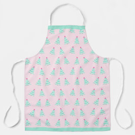 Pink Pastel Christmas Schort - Kerstboom Theme