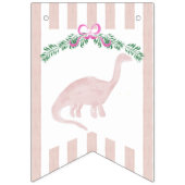 Pink Pastel Dinosaur Birthday Party Bunting Banner (Eerste vlag)