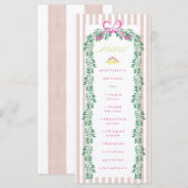 Pink Pastel Dinosaur Birthday Party Menu (Voorkant / Achterkant)