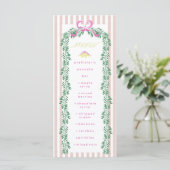 Pink Pastel Dinosaur Birthday Party Menu (Staand voorkant)