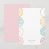 Pink Pastel Donut Birthday Party Bedankkaart (Voorkant / Achterkant)