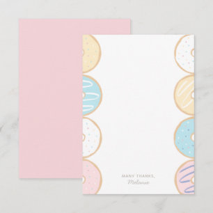Pink Pastel Donut Birthday Party Bedankkaart