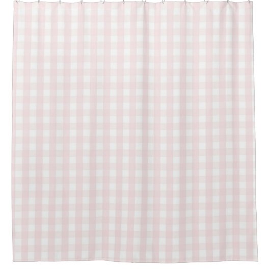 Pink Pastel Gingham Pattern Modern Farmhouse Douchegordijn (Voorkant)