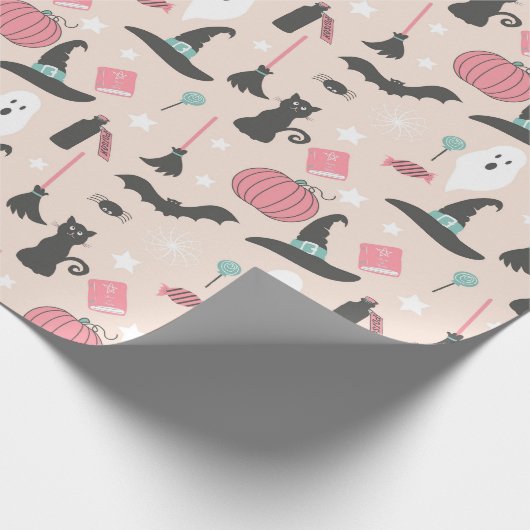 Pink Pastel Halloween Cadeaupapier (Hoek)