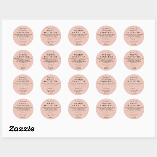 Pink Pastel Handmade Body Butter Organic Classic Ronde Sticker (Vel)