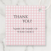 Pink Pastel Houndstooth Bunny Rabbit Bedankjes Labels (Achterkant)