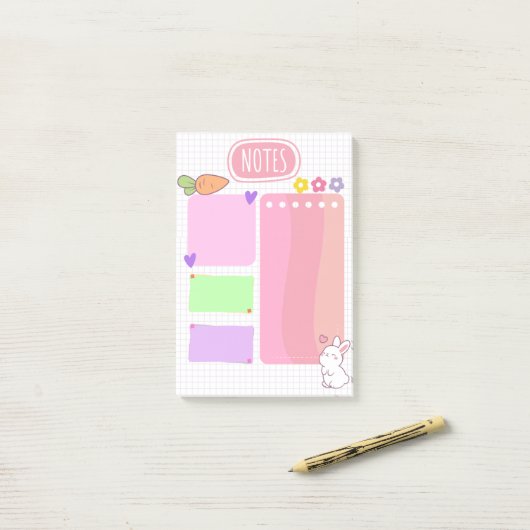 Pink Pastel Kawaii Notes (Op bureau)