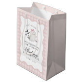 Pink Pastel Little Boo Ghost Baby Shower Favors Medium Cadeauzakje (Achterkant Gekanteld)