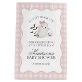 Pink Pastel Little Boo Ghost Baby Shower Favors Medium Cadeauzakje (Achterkant)