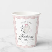 Pink Pastel Little Boo Ghost Birthday Party Coffee Papieren Bekers (Achterkant)