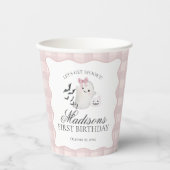 Pink Pastel Little Boo Ghost Birthday Party Coffee Papieren Bekers (Voorkant)