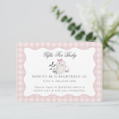 Pink Pastel Little Boo Ghost Registry Card Insert Informatiekaartje (Staand voorkant)