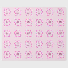 Pink pastel retro wedding border frame name date cadeaupapier