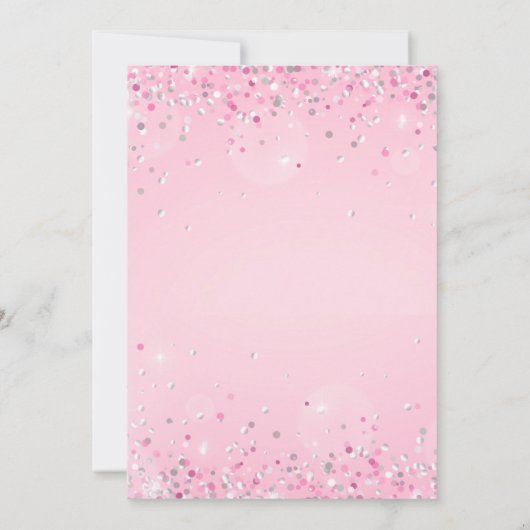 Pink Pastel Sequin Glitter Pamper Party Birthday Kaart (Achterkant)