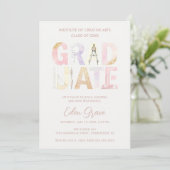 Pink Pastel Soft Dreamy Architect Graduation Kaart (Staand voorkant)