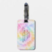 Pink Pastel Tie Dye Girly Chic                     Bagagelabel (Achterkant verticaal)