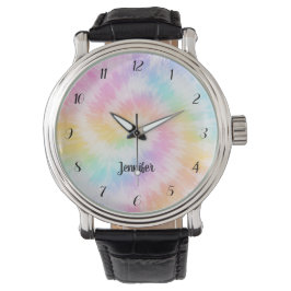Pink Pastel Tie Dye Girly Chic                     Horloge