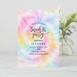 Pink Pastel Tie Dye Girly Chic                     Kaart