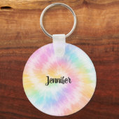 Pink Pastel Tie Dye Girly Chic                     Sleutelhanger (Voorkant)