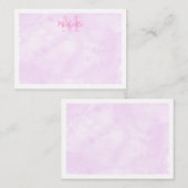 Pink Pastel Watercolor All Occasion Monogram Notitiekaartje (Voorkant / Achterkant)