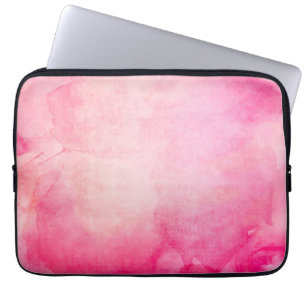 Pink Pastel Waterverf Floral Laptop Sleeve