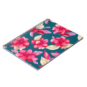 Pink Pastel Waterverf Floral Notitieboek